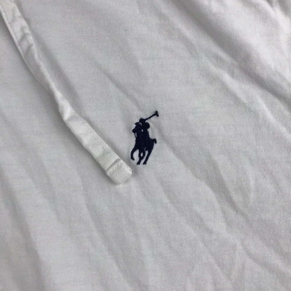 Polo Ralph Lauren Hooded T-Shirt Mens XXL White Long Sleeve Pony Logo Hoodie